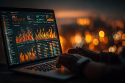 SEO data on laptop