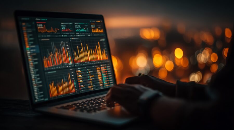SEO data on laptop